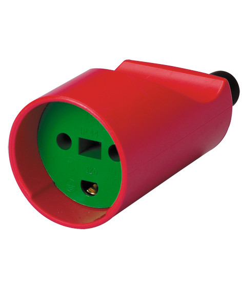 Hunstik 250V rund rød/grøn m/ jord