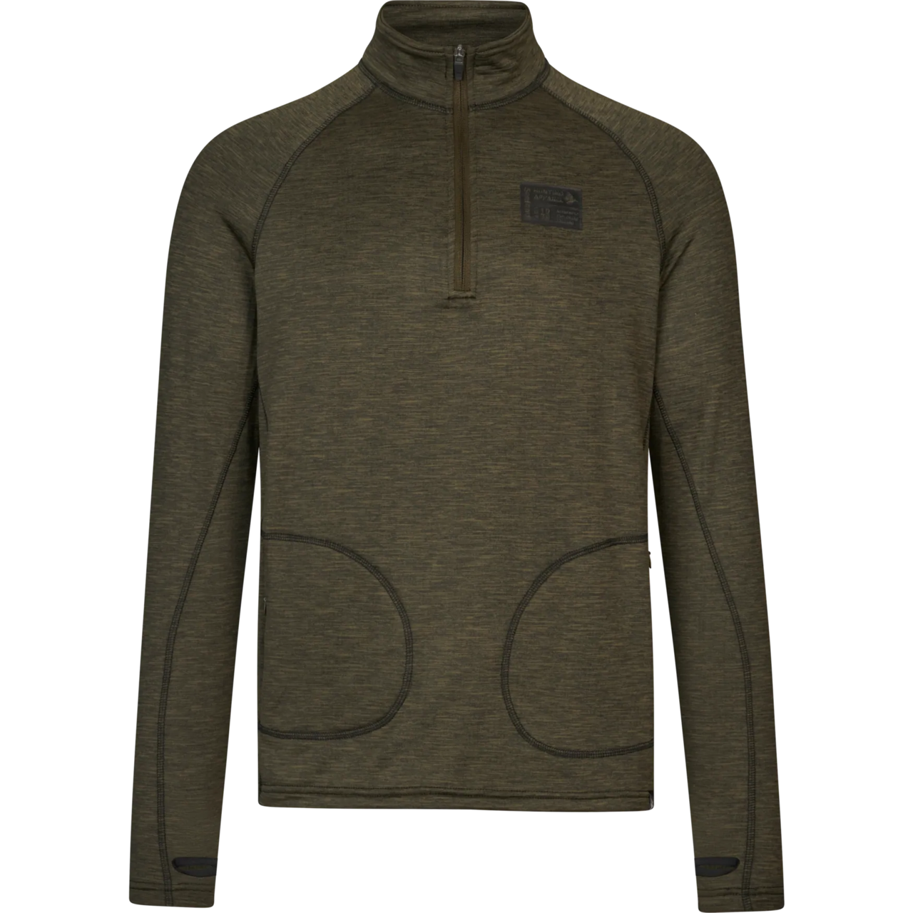 Seeland Peak Half Zip L/s T Shirt Pine Green Melange M