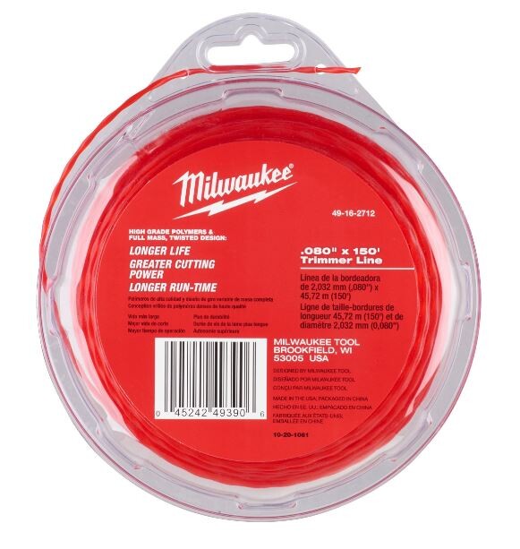 Milwaukee Trimmertråd Ø2,0 mm 45 meter