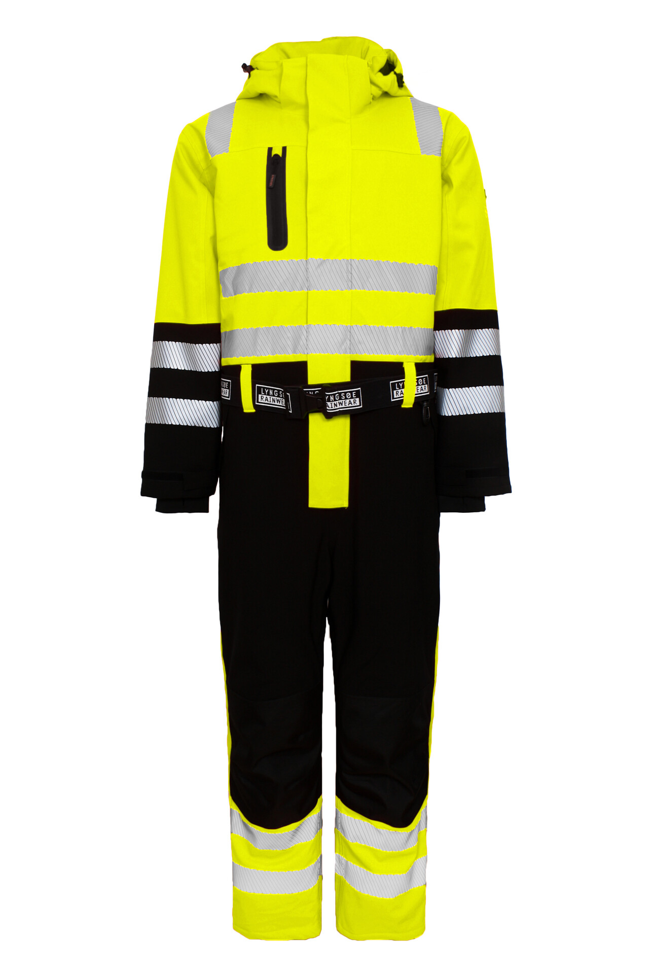 Lyngsøe Åndbar vinterkedeldragt i strækbar kvalitet 4WS-5033 - HI-Vis Saturn Yellow/Black / XXL - Regntøj - EN 343 4-1-X - Hi-vis