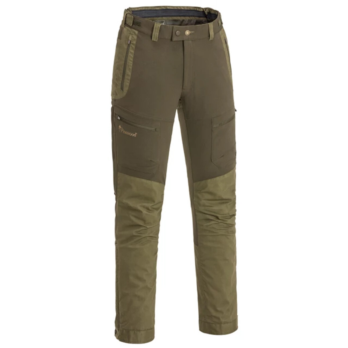 Se Pinewood Finnveden Hybrid Extreme bukser (Dark Olive/H.Olive, 46) hos Specialbutikken