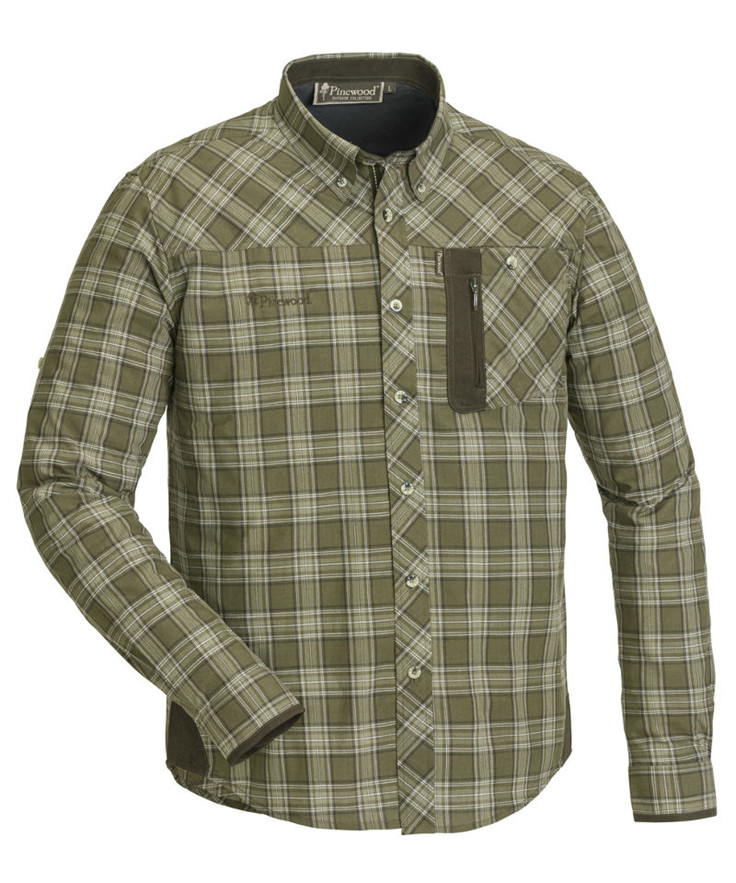 Pinewood Wolf Herreskjorte (Pinegreen/Offwhite, M)