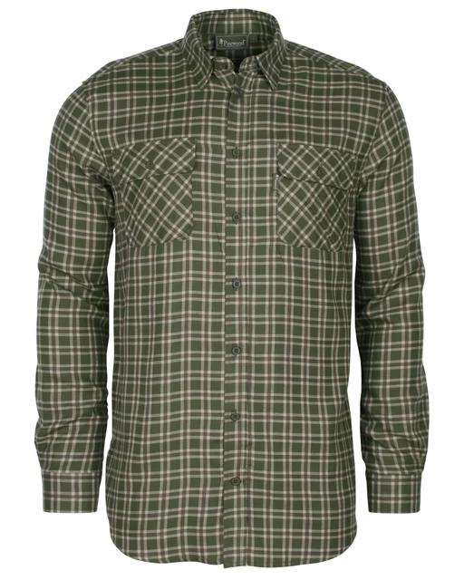 Billede af Pinewood Lappland Wool Shirt (Mossgreen/L.Khaki, M)