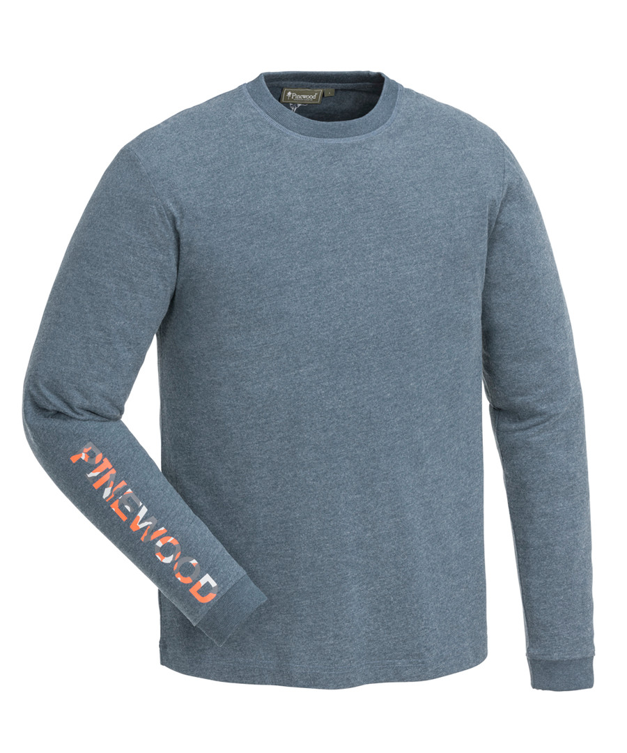 Pinewood Bolmen L/s T Shirt Herre Dark Dive/melange M