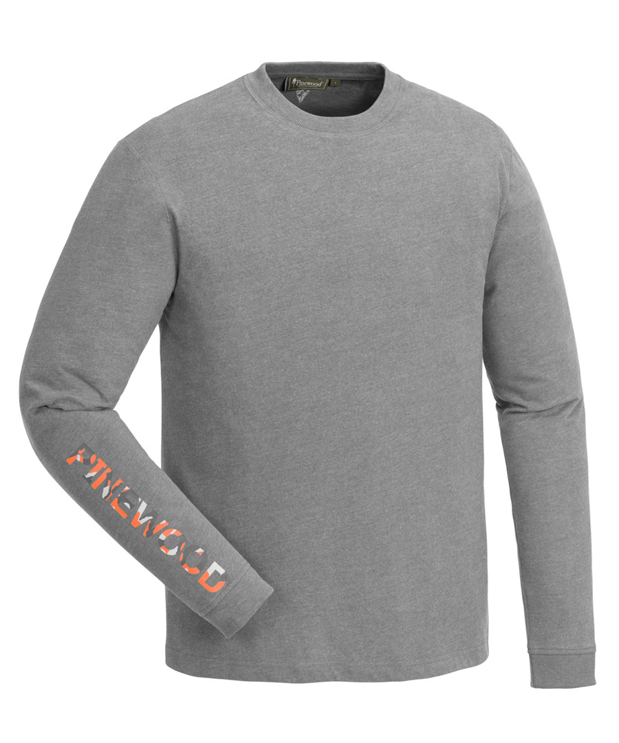 Pinewood Bolmen L/s T Shirt Herre Light Grey Melange L