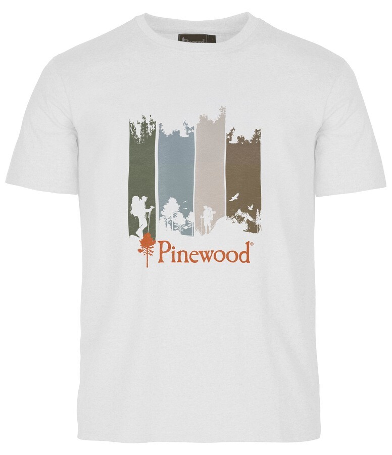 Pinewood Finnveden Recycled Outdoor T-shirt - Herre (White Adventure, M)
