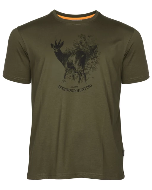 Pinewood Roe Deer T Shirt Olive