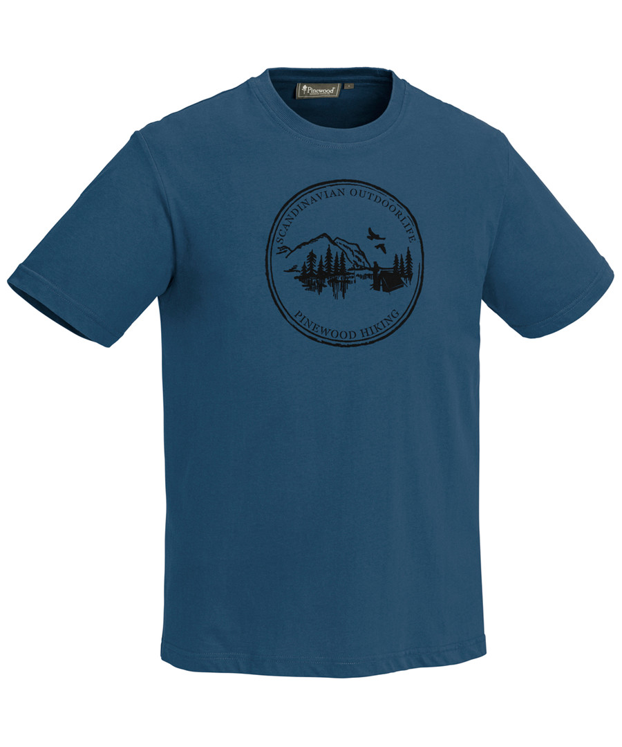 Pinewood Camp T-Shirt - Herre (Aqua Blue, M)