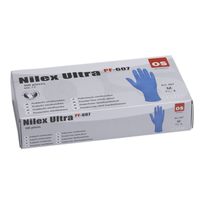 Se OS Nilex Ultra nitrilhandske blå - 100 stk. (8) hos Specialbutikken