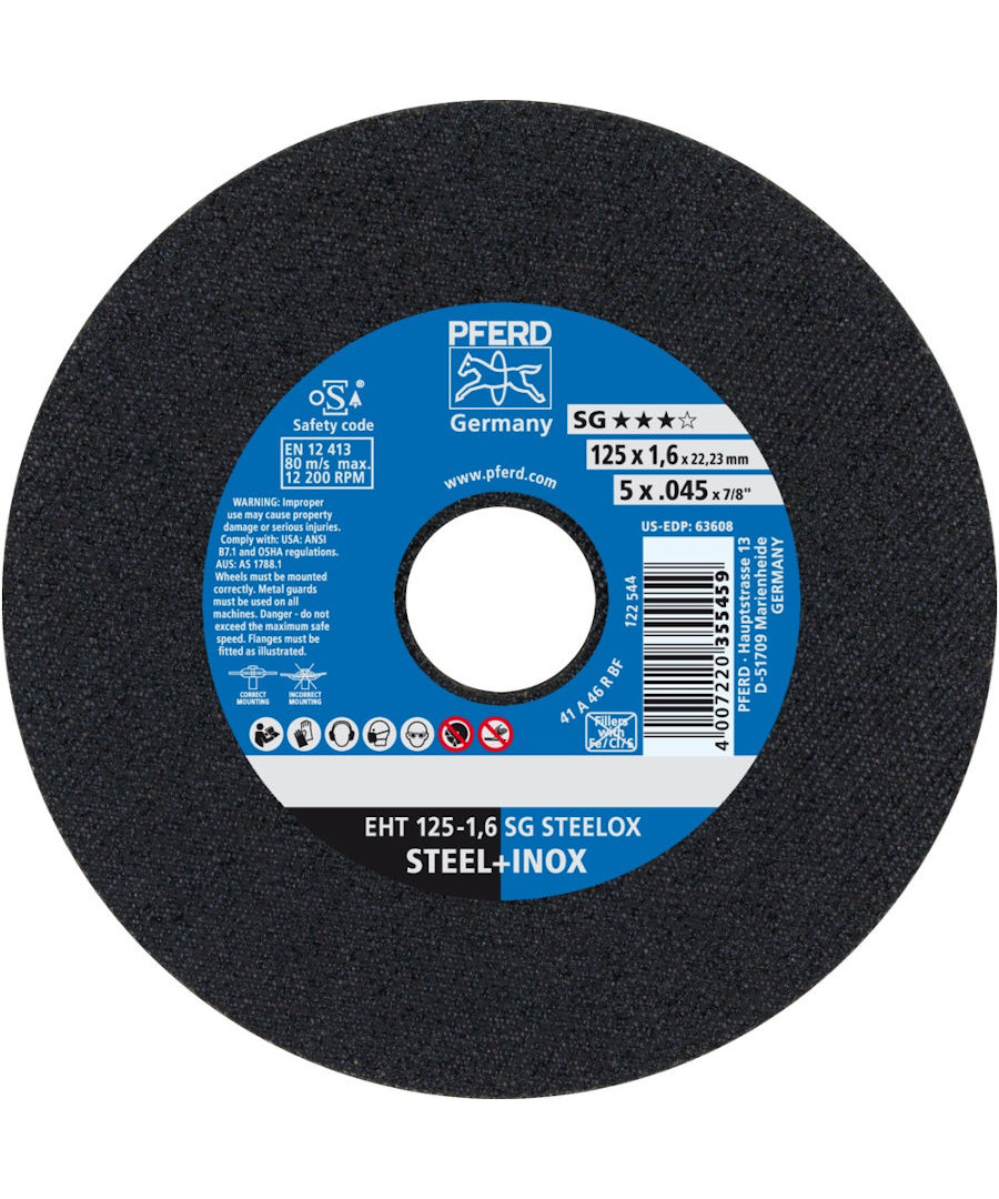 Pferd skæreskive Ø125 1,6 EHT SG-INOX