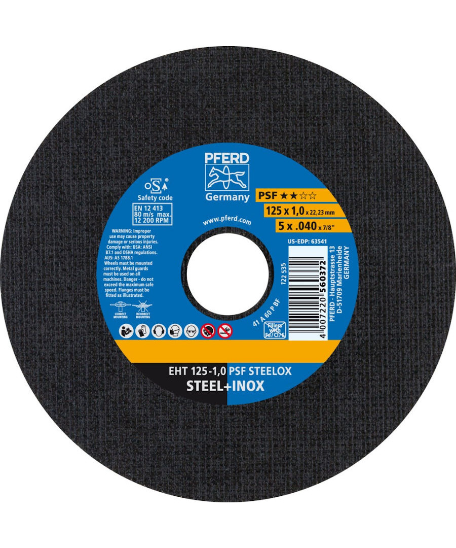 Pferd skæreskive Ø125 1,0 EHT PSF STEELOX