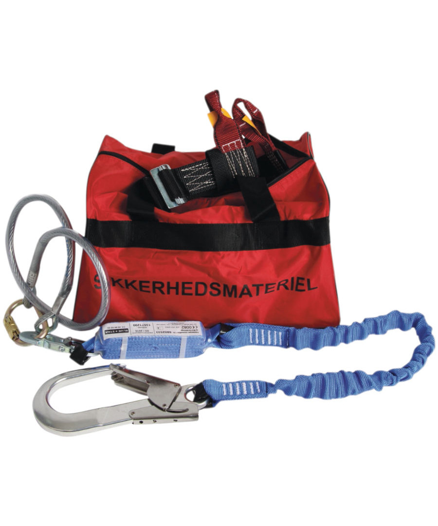 BlueStar faldsikringstaske 3 m/ 2-P faldsikringssele M-XL og falddæmper