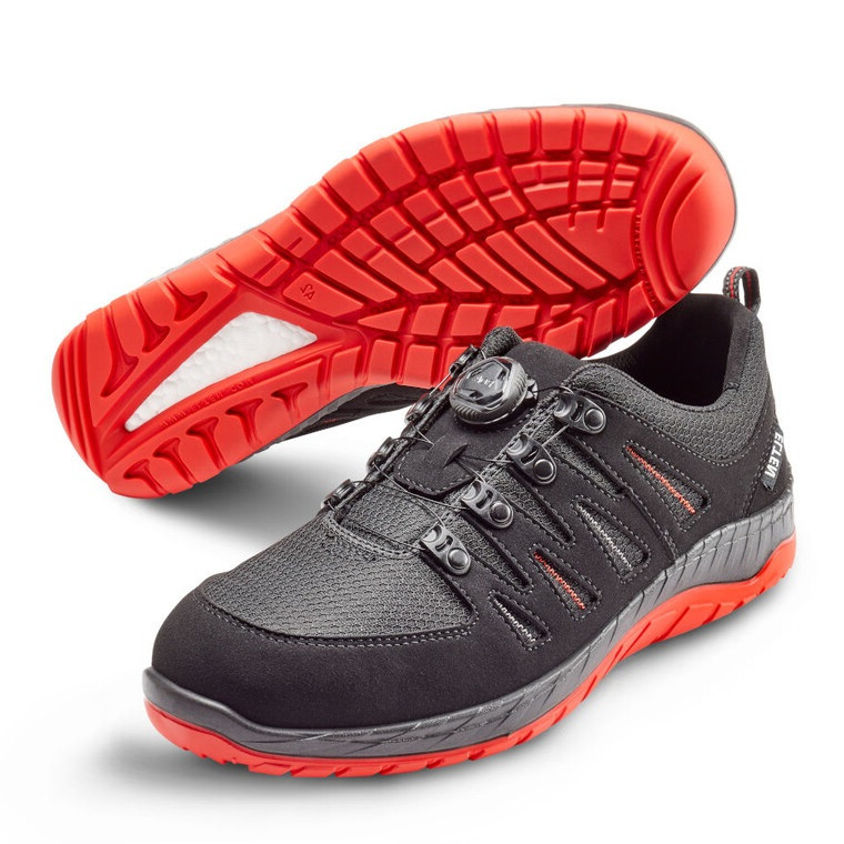 Elten Maddox BOA® Black-Red Low sikkerhedssko S3 (Sort, 40) billede