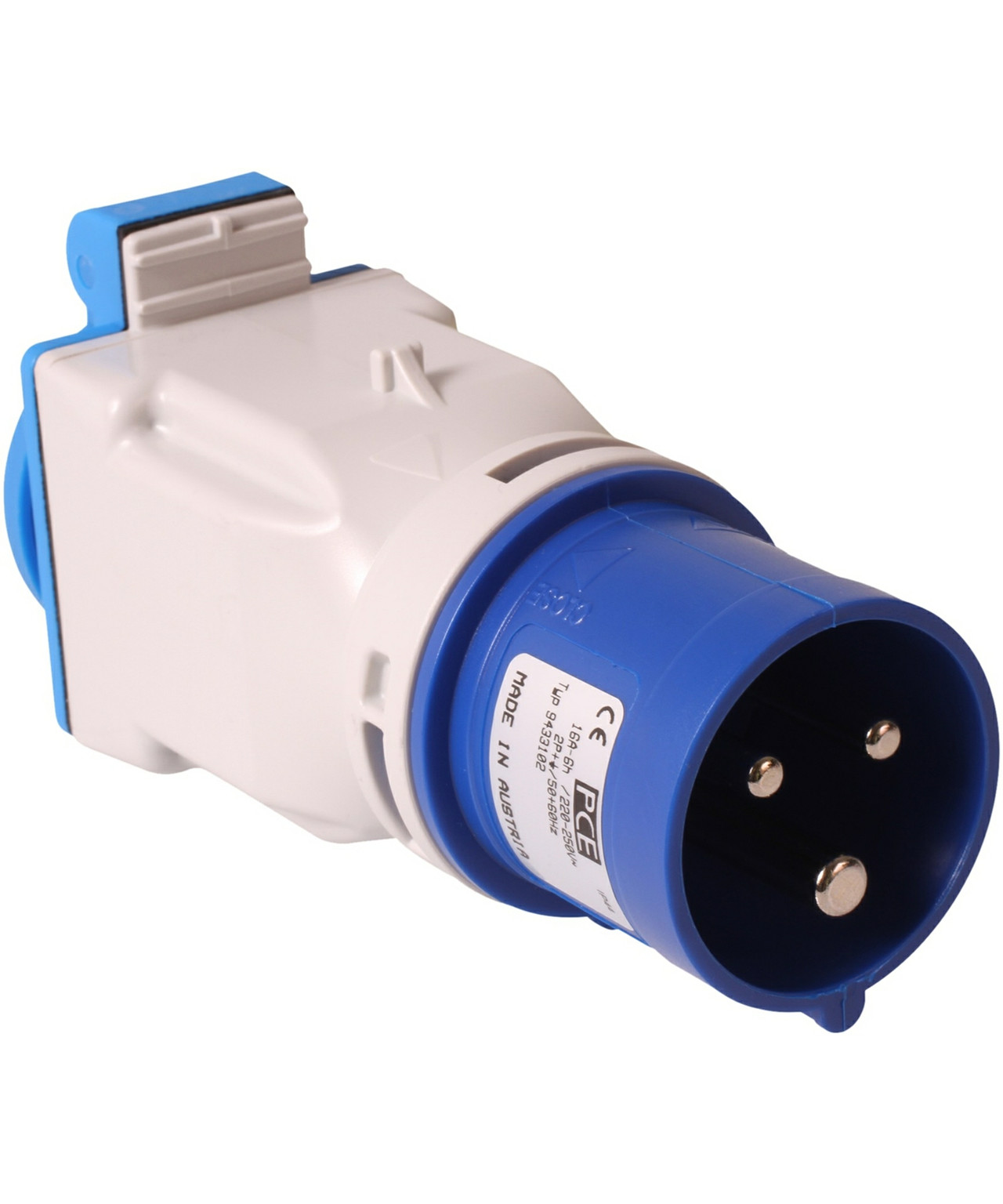 Adapter hanstik 230V 16A / 230V 10A hunstik u/jord
