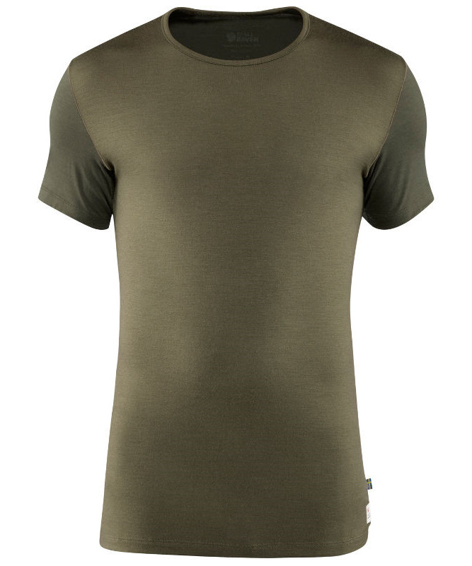 Fjällräven Keb Wool kortærmet T-shirt (L. Green/D. Forest, 2XL)