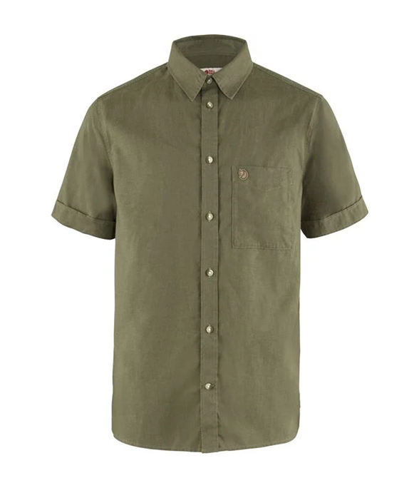 Fjällräven Mens Övik Travel Shirt S/S (Grøn (GREEN/620) Large)