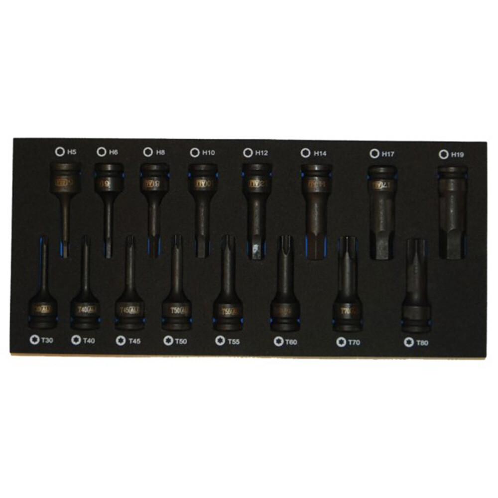 Bato Kraft stifttopsæt 1/2" 6kt. 5-19mm. Torx 30-80. EVA 1/3