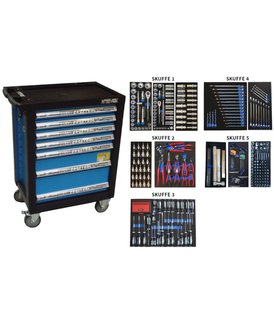 BaTo Værkstedsvogn m/ 404 stk. Værktøj billede