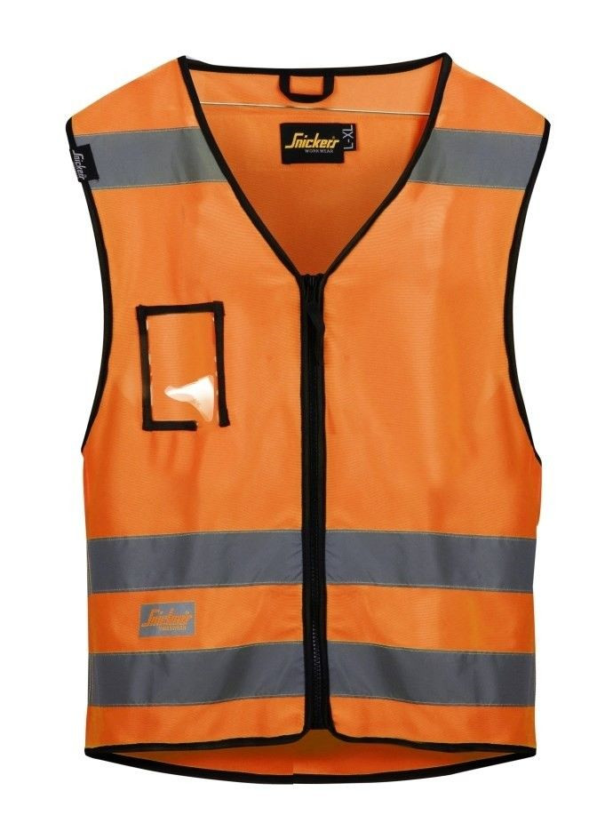 Klasse 2 high-vision vest med lynlås (Orange, 2XL)