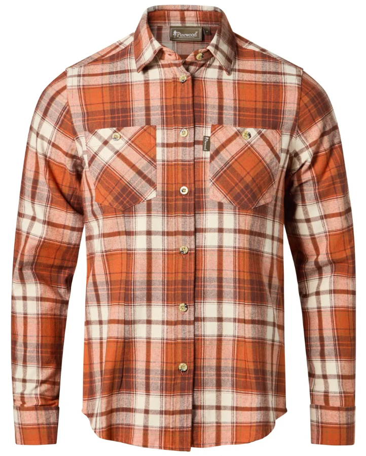 Pinewood Felicia Flannel Shirt (Terracotta/Brown, 2XL)