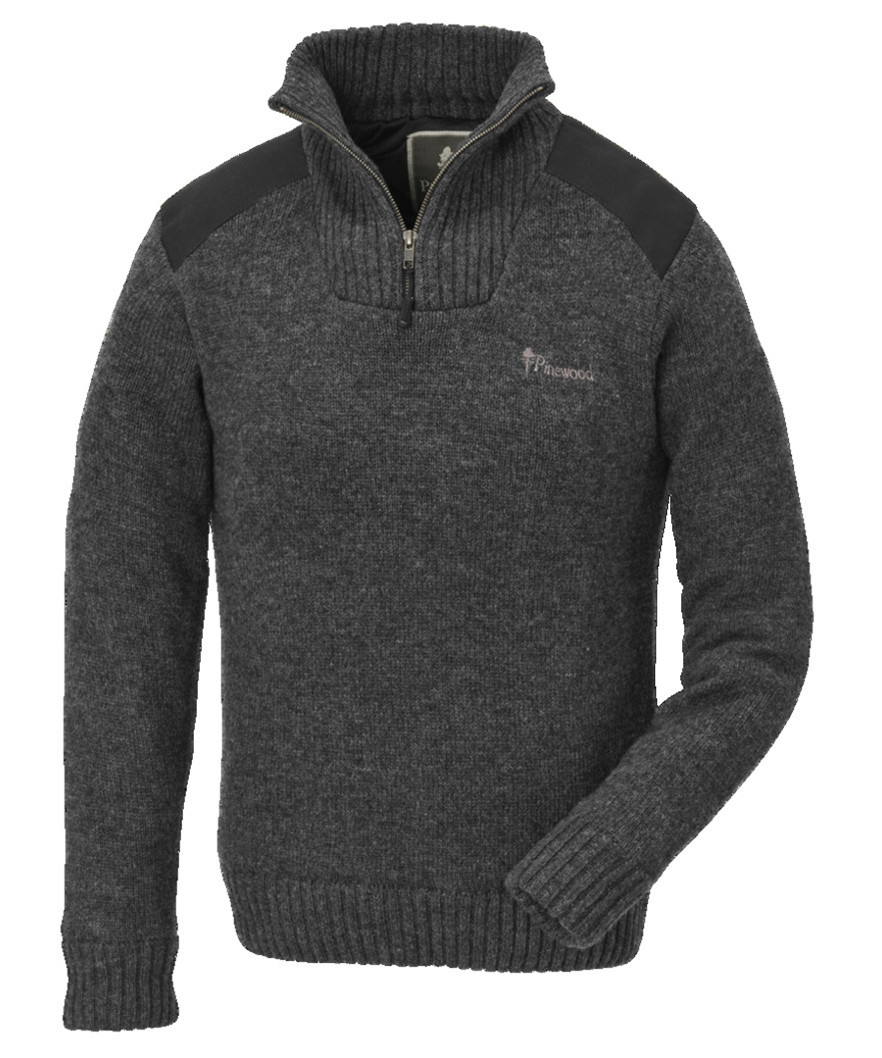 Pinewood Hurricane Sweater Dame Dark Grey Melange