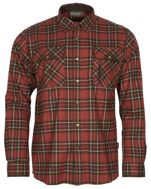 Pinewood Prestwick Exclusive Shirt D.terracotta/d.green M