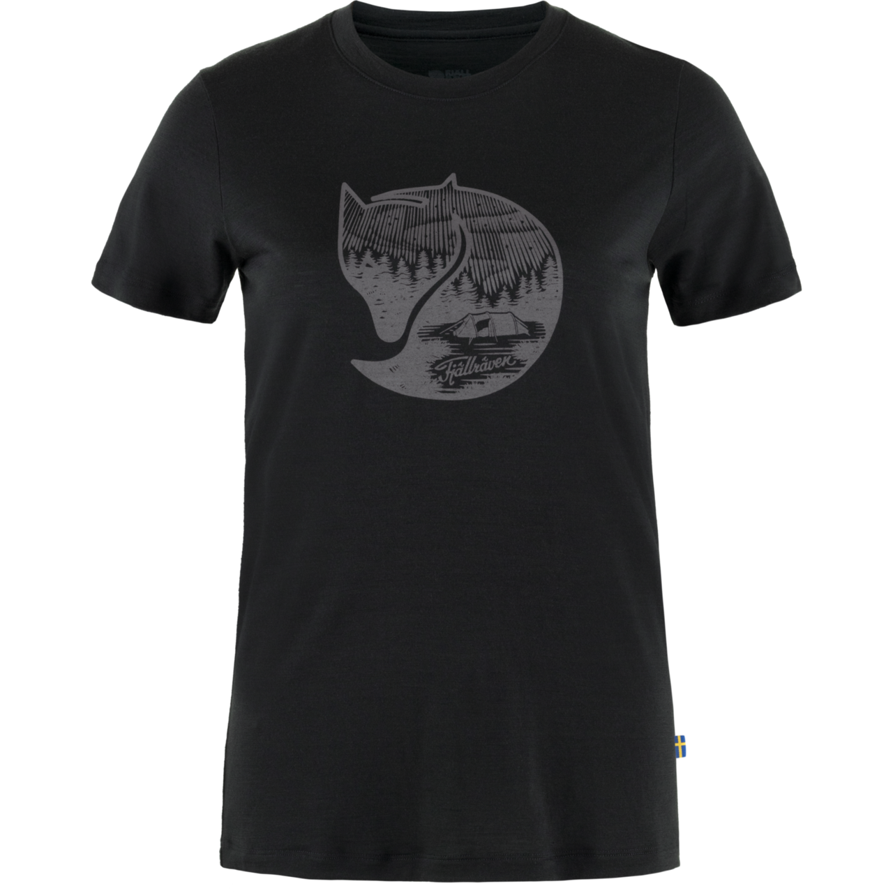 Fjällräven Womens Abisko Wool Fox S/S (Sort (BLACK-IRON GREY/550-048) Large)