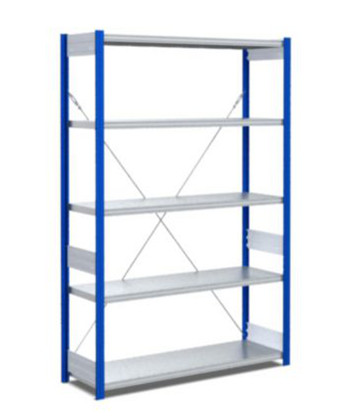 Bito småvarereol 400 mm - grundfelt m/ 5 hylder blå 100 kg