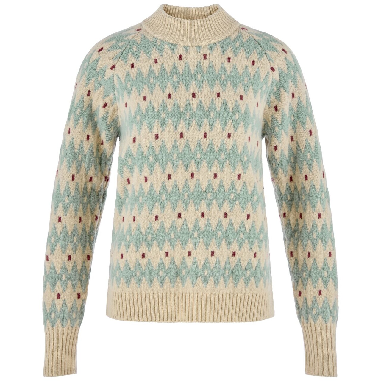 Fjällräven Övik Jacquard Knit W (L.Beige/Misty Green, L)