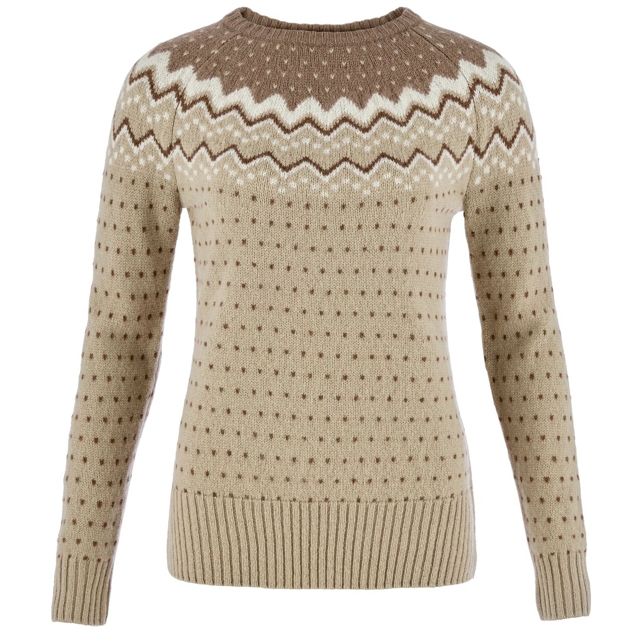 Fjällräven Övik Knit Sweater W. (Fossil/Suede Brown, L)