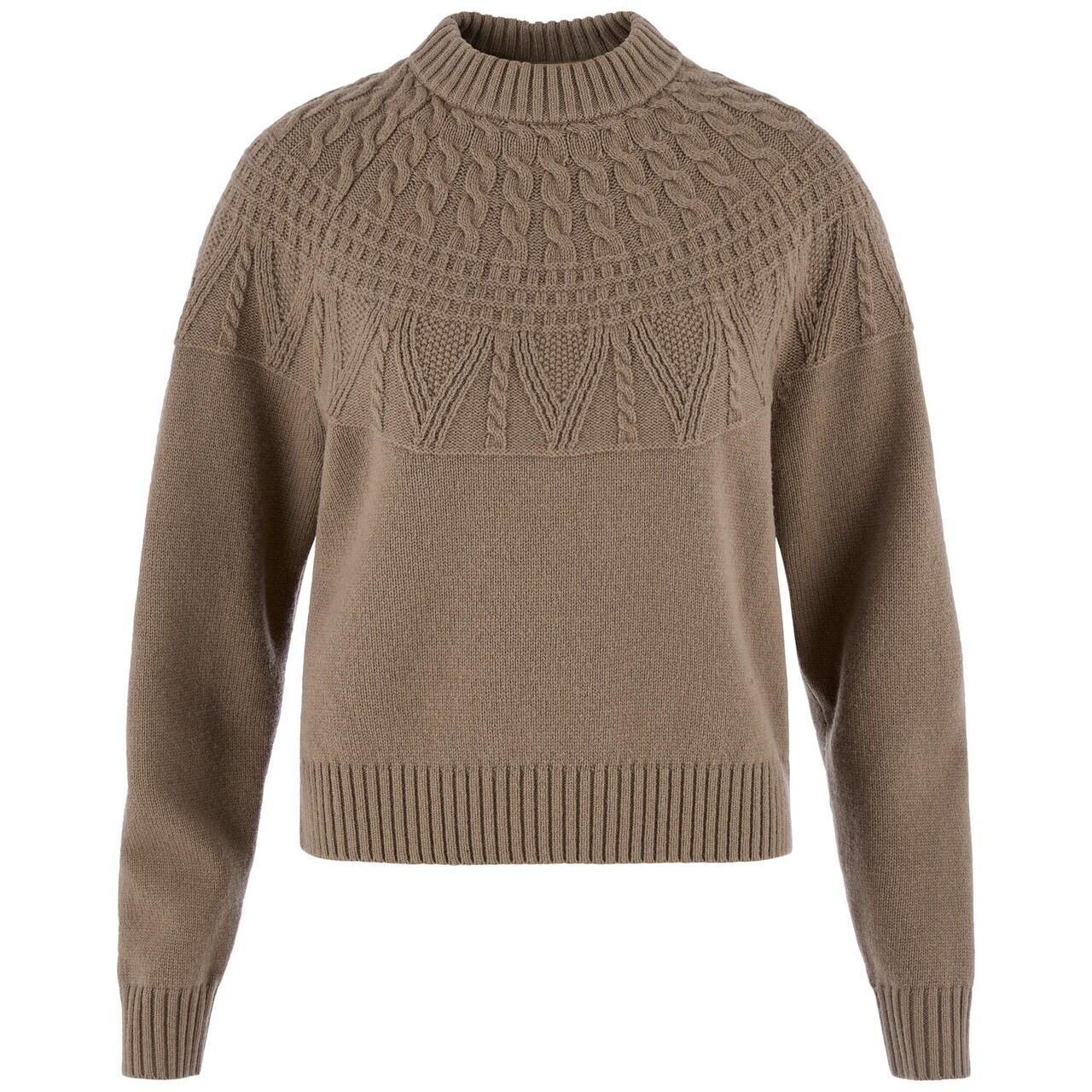 Fjällräven Övik Solid Jacquard Knit W (Suede Brown, XL)