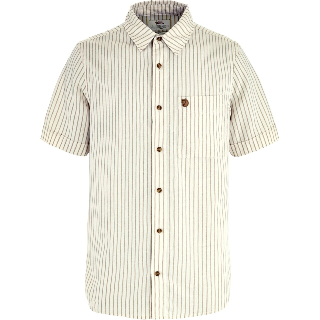 Fjällräven Mens Övik Travel Shirt S/S (Hvid (CHALK WHITE-SAND STONE/113-195) Large)