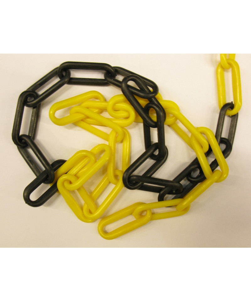 Plastikkæde gul/sort - 25 meter billede