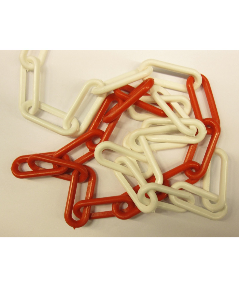 Plastikkæde rød/hvid - 25 meter