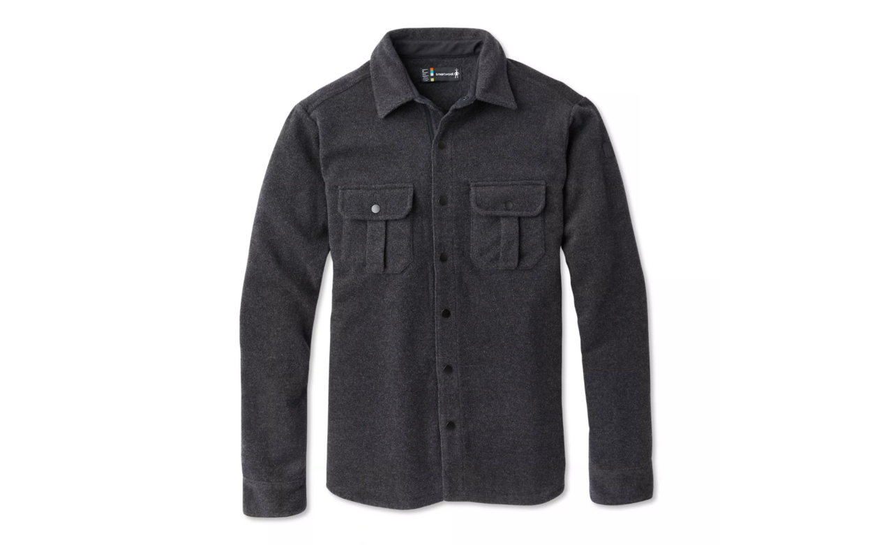 Se Smartwool M Anchor Line Shirt jakke (Charcoal Heather, 2XL) hos Specialbutikken
