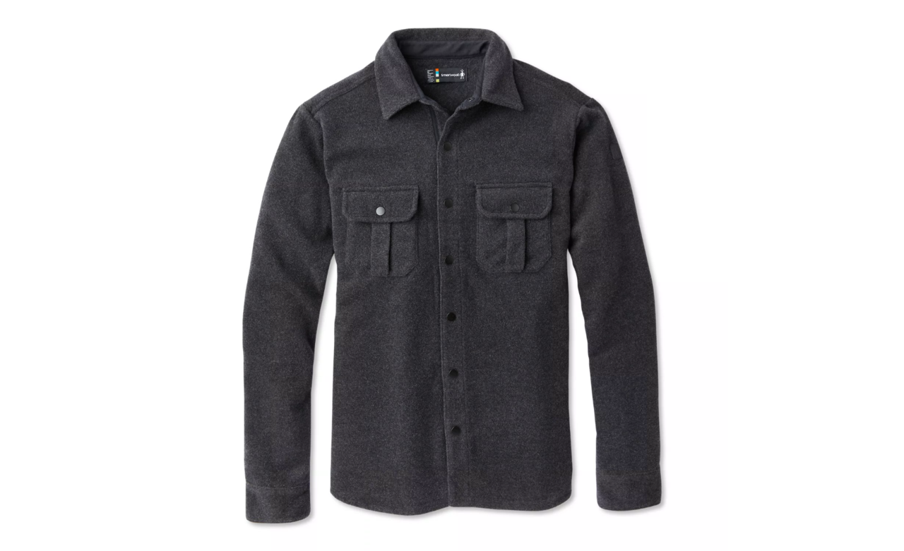 Billede af Smartwool M Anchor Line Shirt jakke (Charcoal Heather, XL)