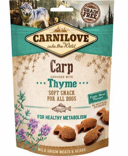 Se Carnilove soft snack karpe og timian hos Specialbutikken