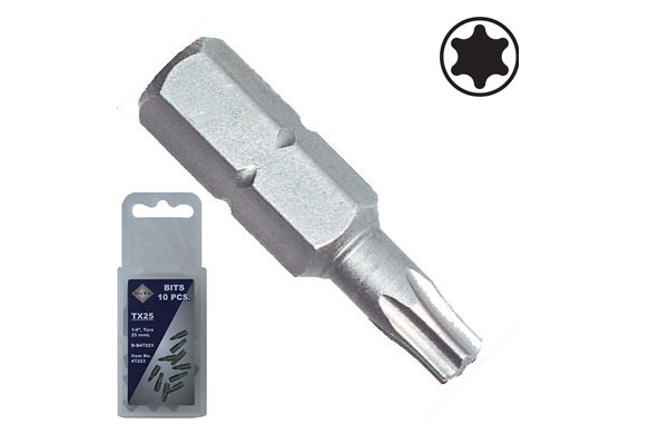 Se BATO 1/4" Bits Torx 15 x 25mm. 10 stk. pk. (47221) hos Specialbutikken