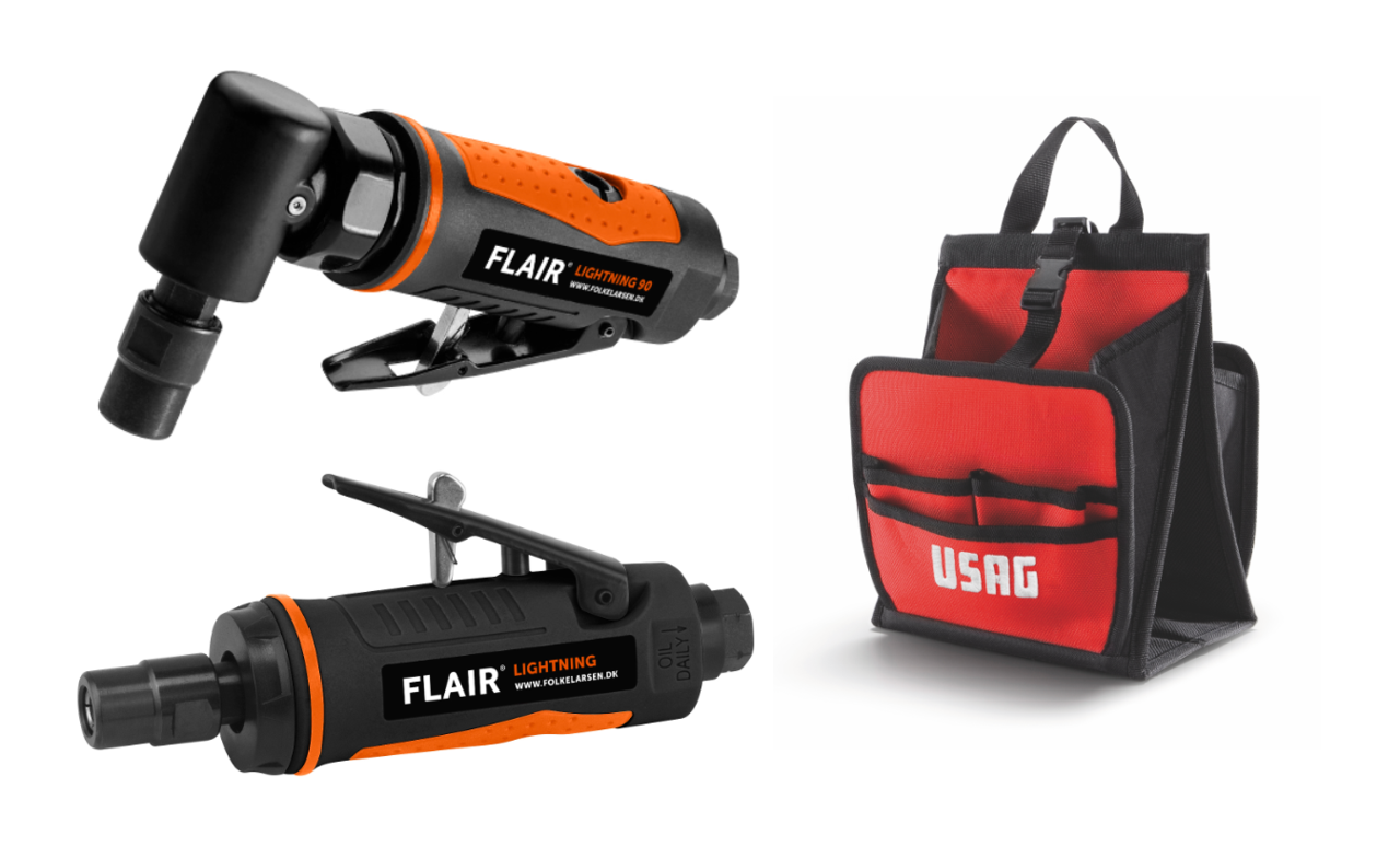 Sampak: Flair Lightning ligeslibere 2stk+værktøjstaske