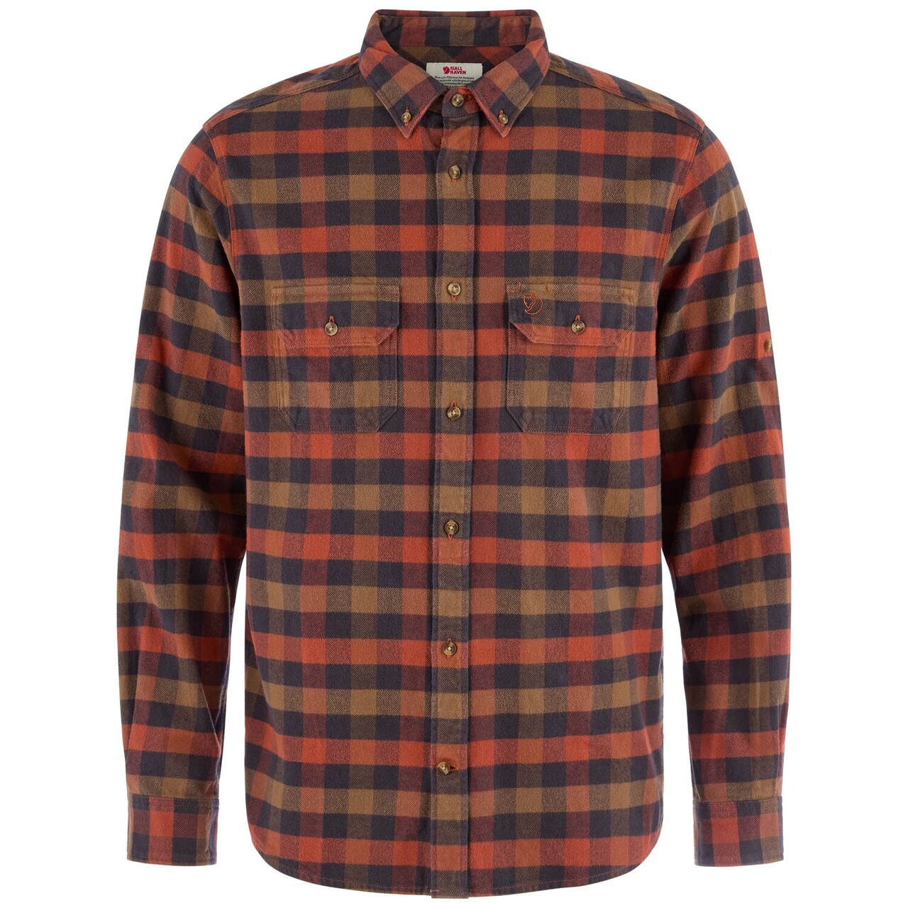 Fjällräven Mens Skog Relaxed Shirt (Orange (AUTUMN LEAF-WOOD BROWN/215-265) Large)