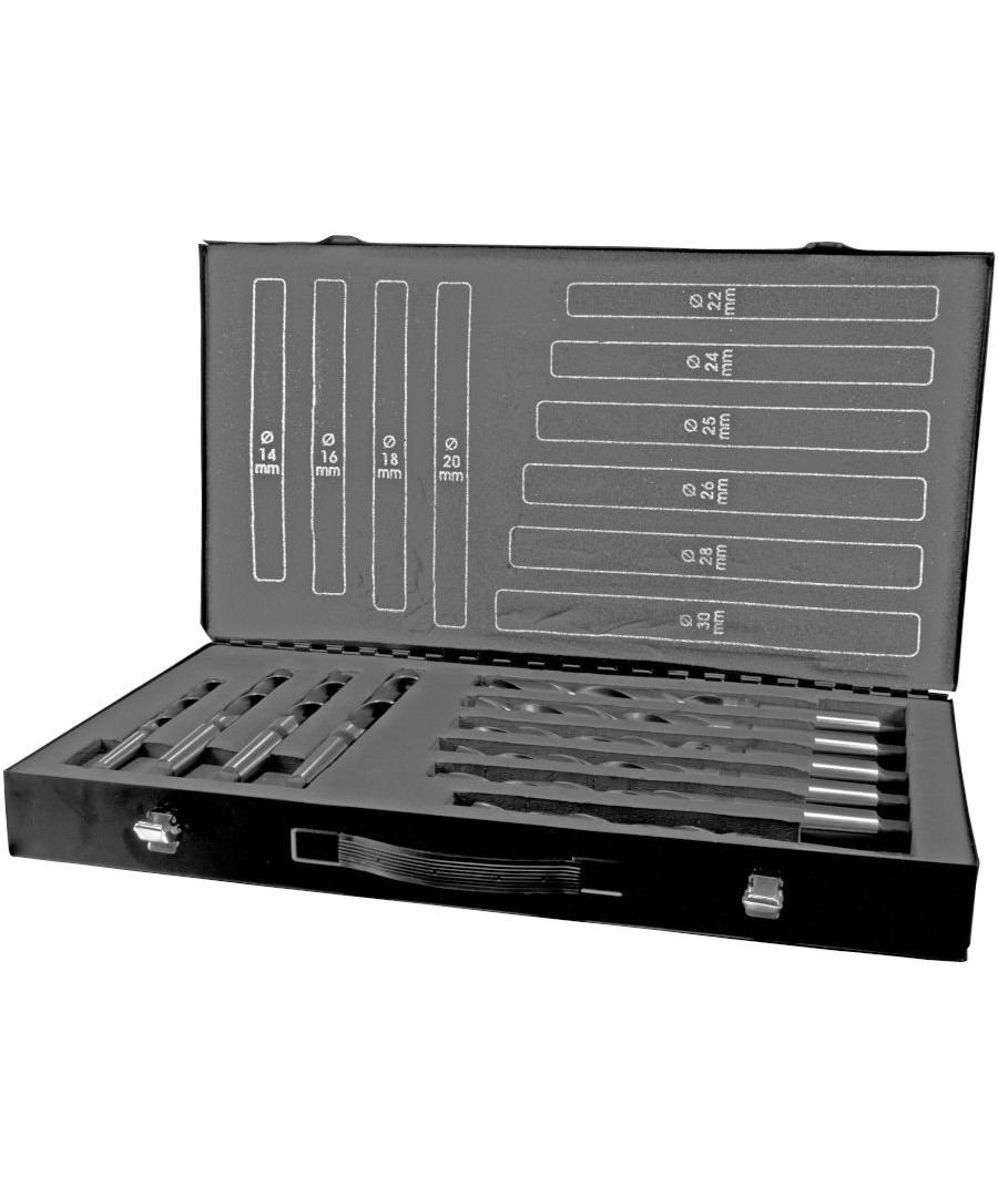 Borsæt HSS DIN 345 konus Terrax 14 - 30 mm, 10 dele