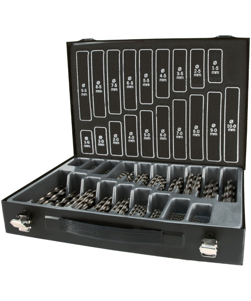 RUKO A214200 Metal-spiralbor-sæt 170 dele 1 mm, 1.5 mm, 2 mm, 2.5 mm, 3 mm, 3.5 mm, 4 mm, 4.5 mm, 5 mm, 5.5 mm, 6 mm, 6.5 mm, 7 mm, 7.5 mm, 8 mm, 8.5 mm, 9 mm,