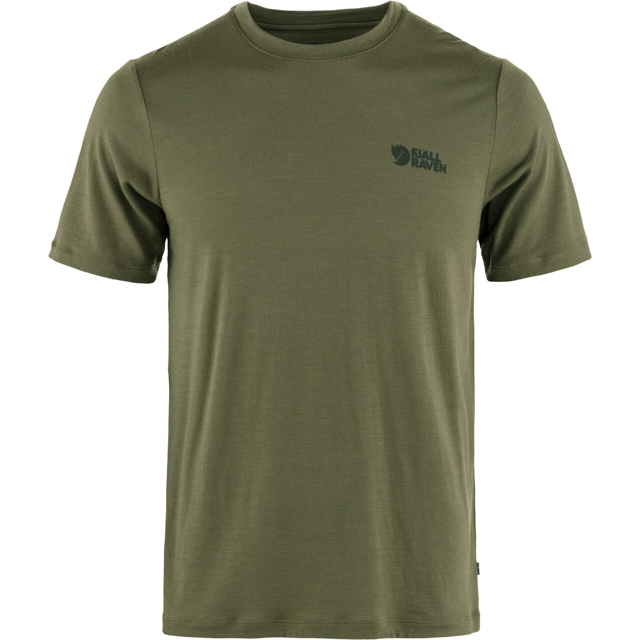 Fjällräven Abisko Wool Logo SS Herre / Mænd-laurel green-L - T-Shirt, Polo-shirt