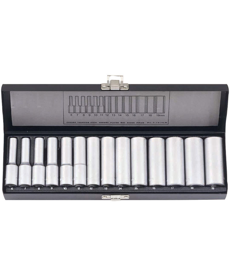 BATO Topsæt lang 3/8" 6kt. 6-19mm. 12 dele.