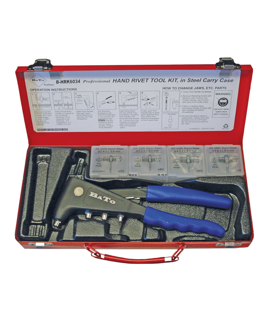 BaTo Montørsæt m/ Håndnittetang Og Blindnitter