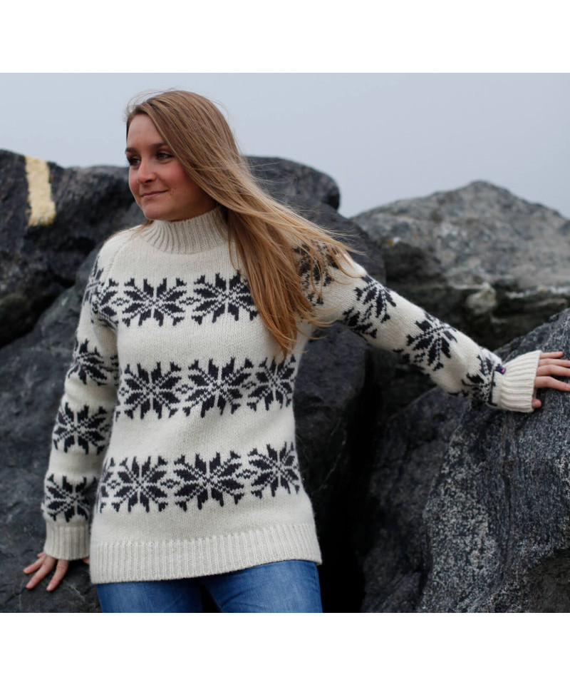 Norwool Islænder Sweater Dame Hvid