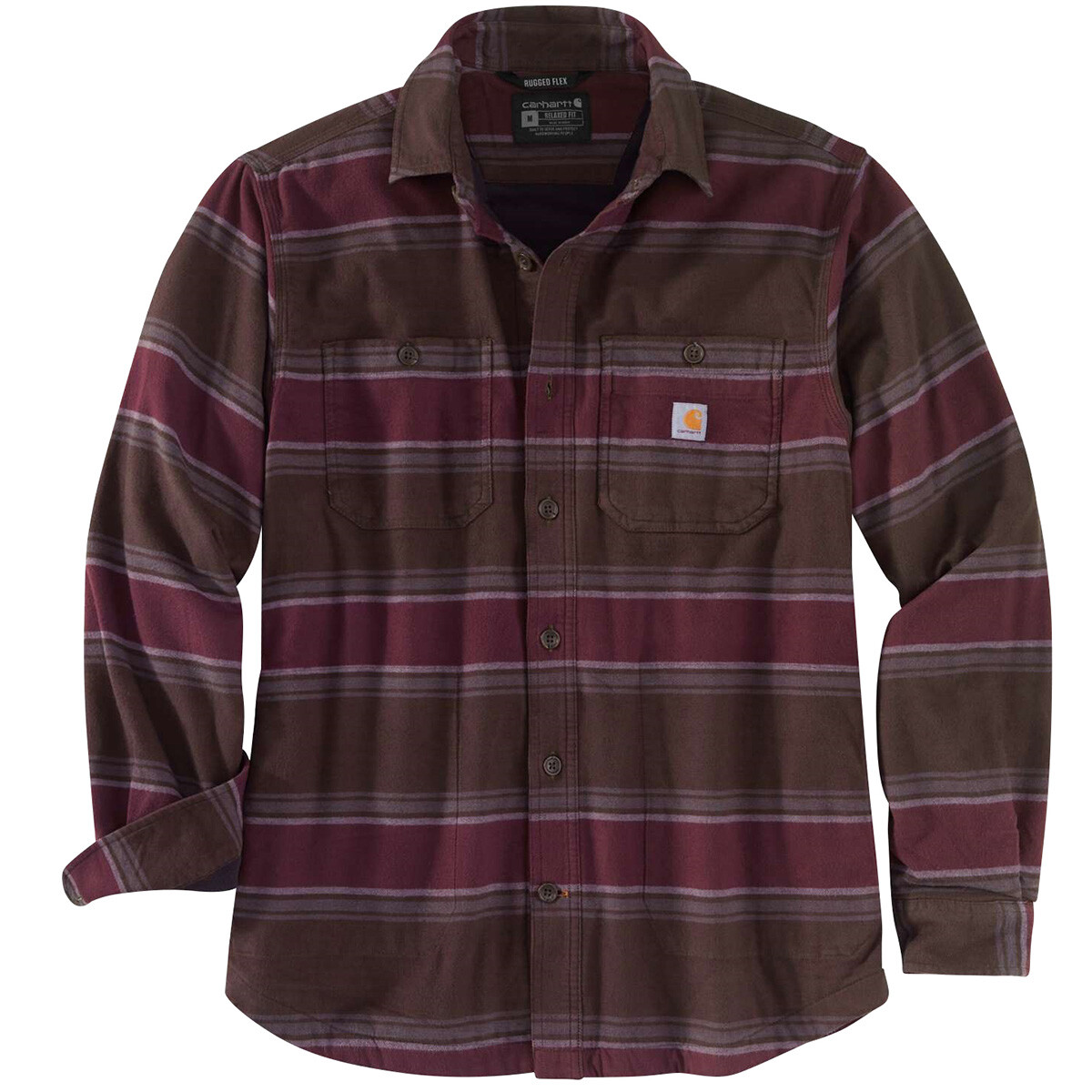 Se Hamilton Fleece lined shirt (Dark Brown Stripe, S) hos Specialbutikken