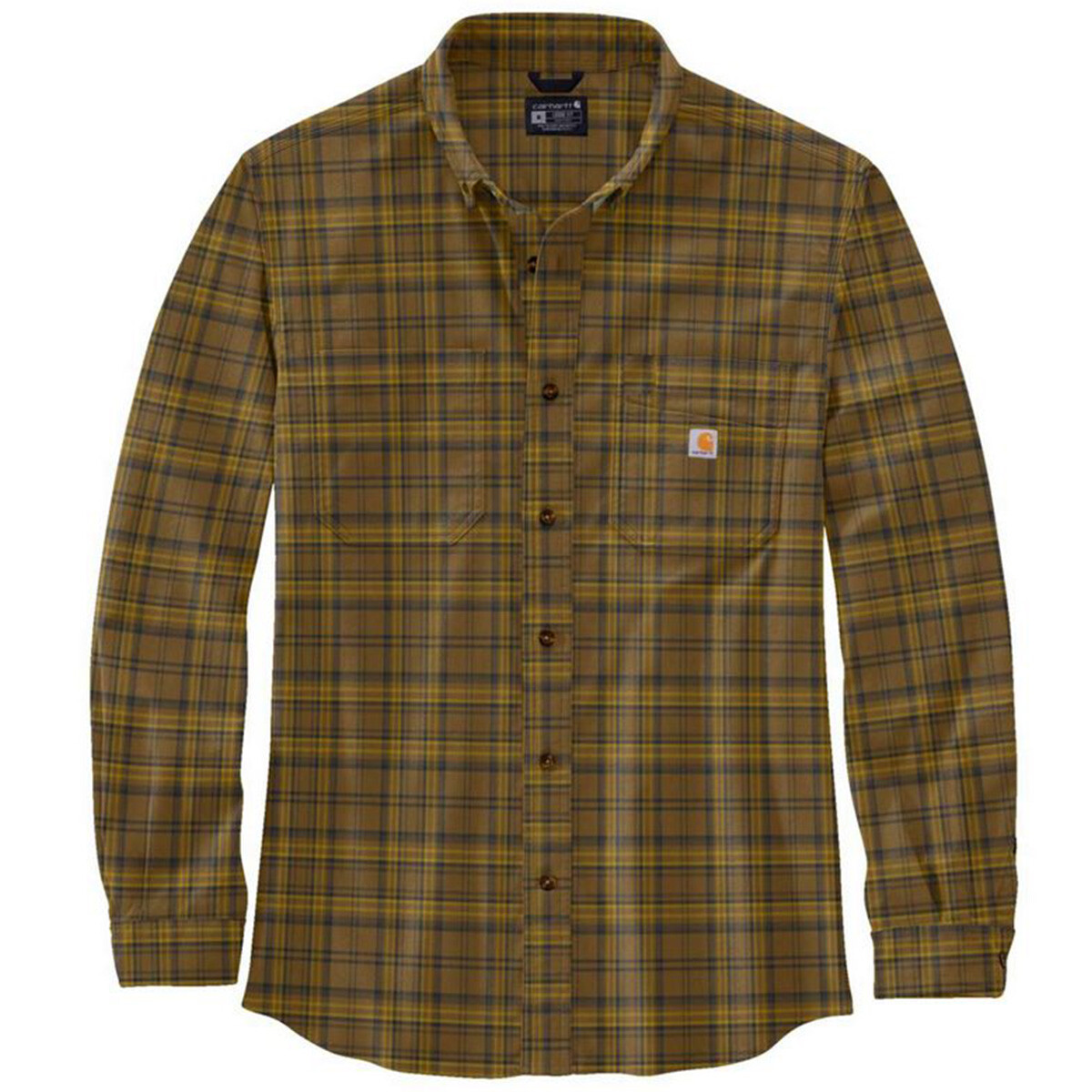 Se Carhartt Midweight Flannel L/S Plaid Skjorte (Oak Brown, L) hos Specialbutikken