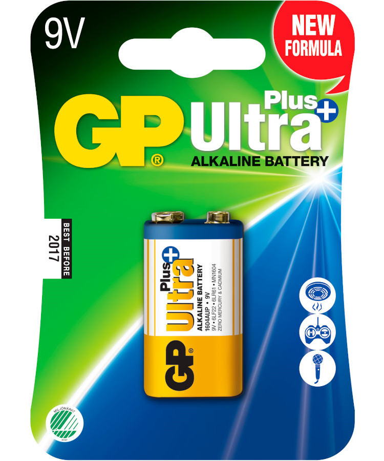 Se GP Lighting Gp Ultra Plus Alkaline 9v 1 Pack (b) - Batteri hos Specialbutikken