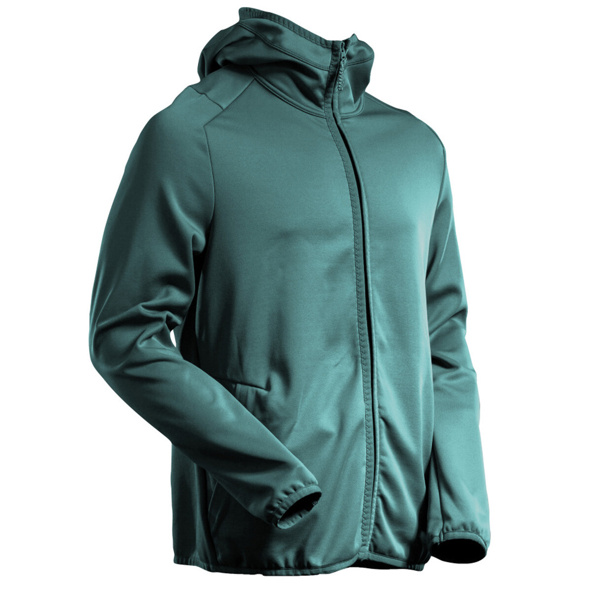 Mascot Fleecetrøje med lynlås og hætte (Skovgrøn, 2XL) billede